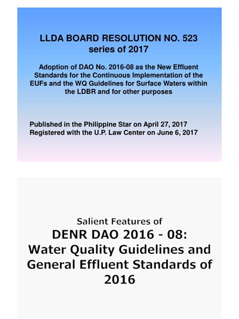 dao 2016-08 water quality guidelines